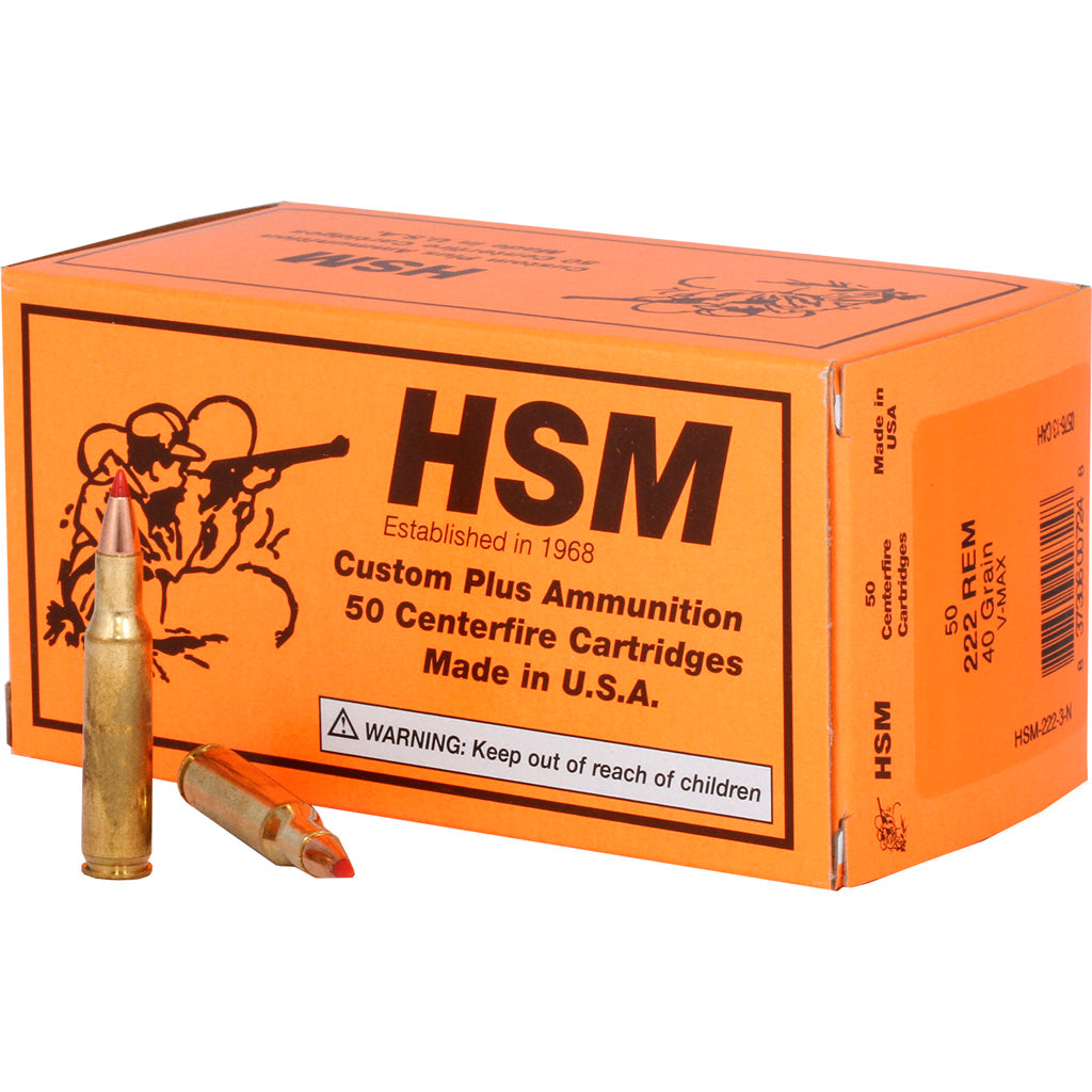HSM .222 Remington Varmint V-Max 40 Grain 50/Box