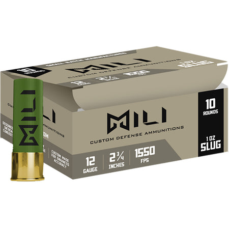 Mili 12 Gauge Custom Defense Rifled Slug Slug 1 oz 2.75 in 10/Box