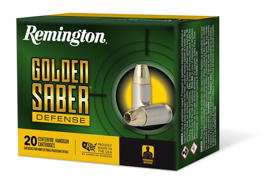 Remington .380 ACP/Auto Golden Saber Defense Brass Jacket Hollow Point 102 Grain 20/Box