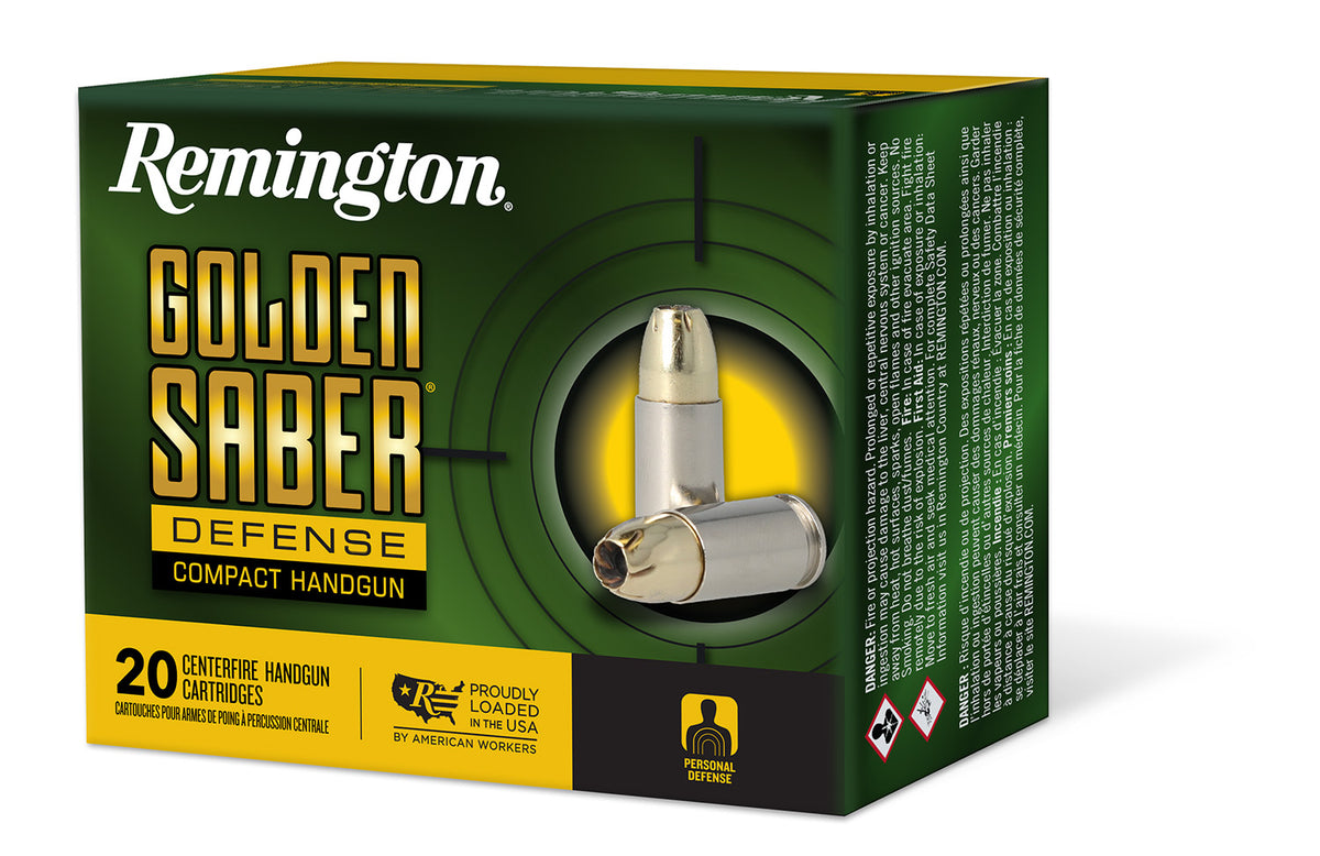 Remington .38 Special Golden Saber Defense Compact +P Brass Jacket Hollow Point 125 Grain 20/Box