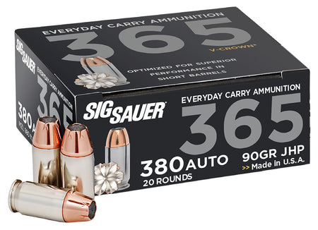 Sig Sauer .380 ACP/Auto 365 Everyday Carry V Crown Jacketed Hollow Point 90 Grain 20/Box