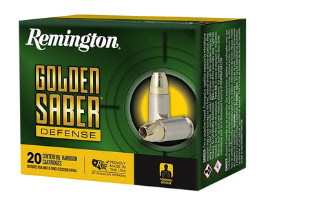 Remington 10mm Auto Golden Saber Defense Brass Jacket Hollow Point 180 Grain 20/Box