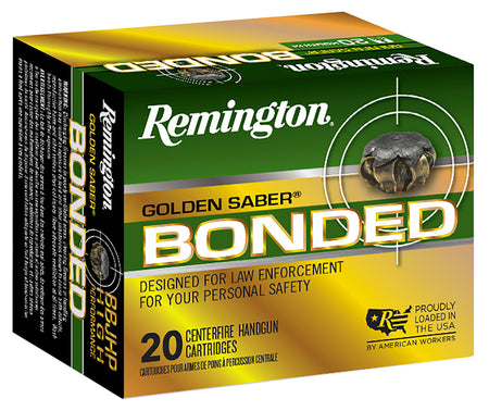 Remington 10mm Auto Golden Saber Bonded Brass Jacketed Hollow Point 180 Grain 20/Box