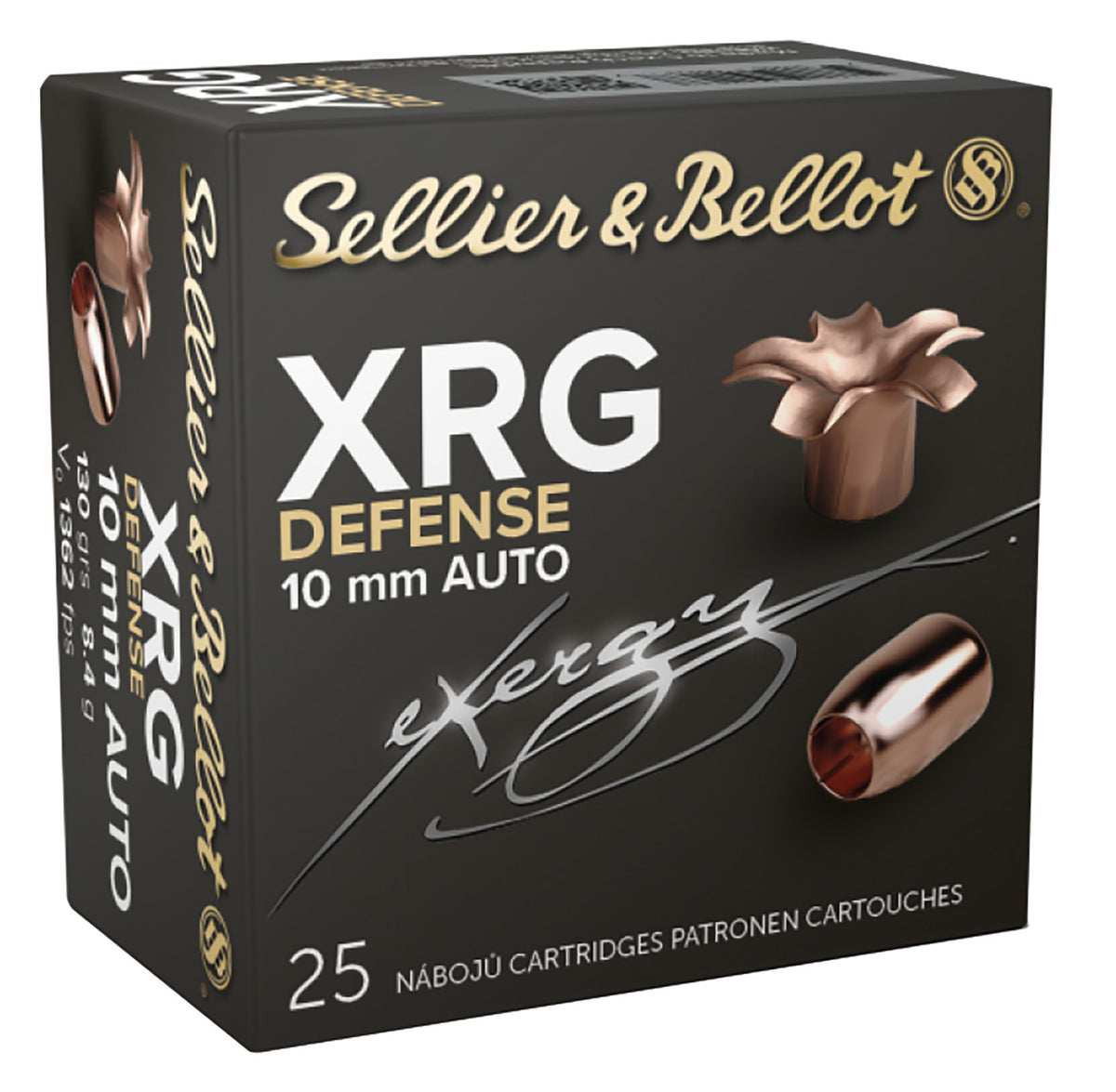 Sellier and Bellot 10mm Auto XRG Defense Solid Copper Hollow Point 130 Grain 25/Box [Item 2502]