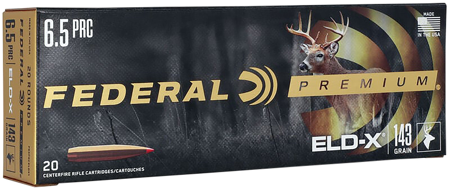 Federal 6.5 PRC Premium ELD-X Extremely Low Drag-eXpanding 143 Grain 20/Box