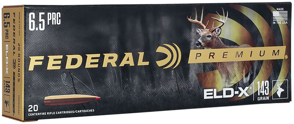 Federal 6.5 PRC Premium ELD-X Extremely Low Drag-eXpanding 143 Grain 20/Box