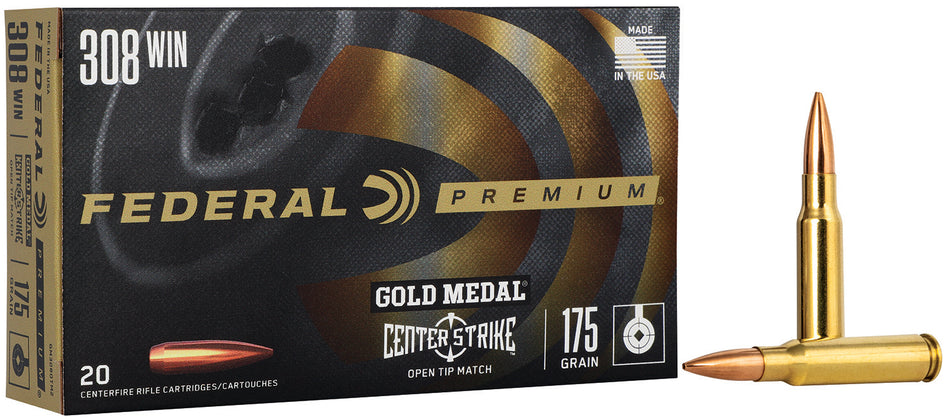 Federal .308 Win / 7.62x51mm Premium Gold Medal Open Tip Match 175 Grain 20/Box
