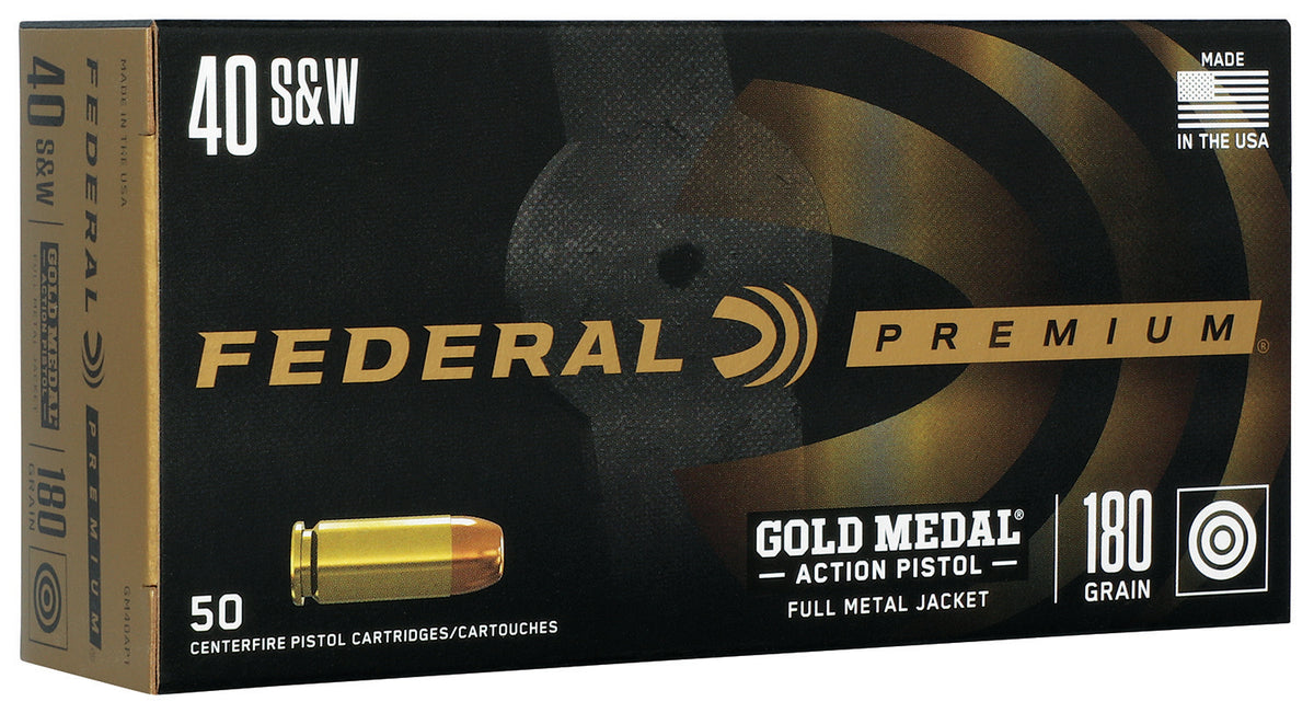 Federal .40 S&W Gold Medal Full Metal Jacket 180 Grain 50/Box