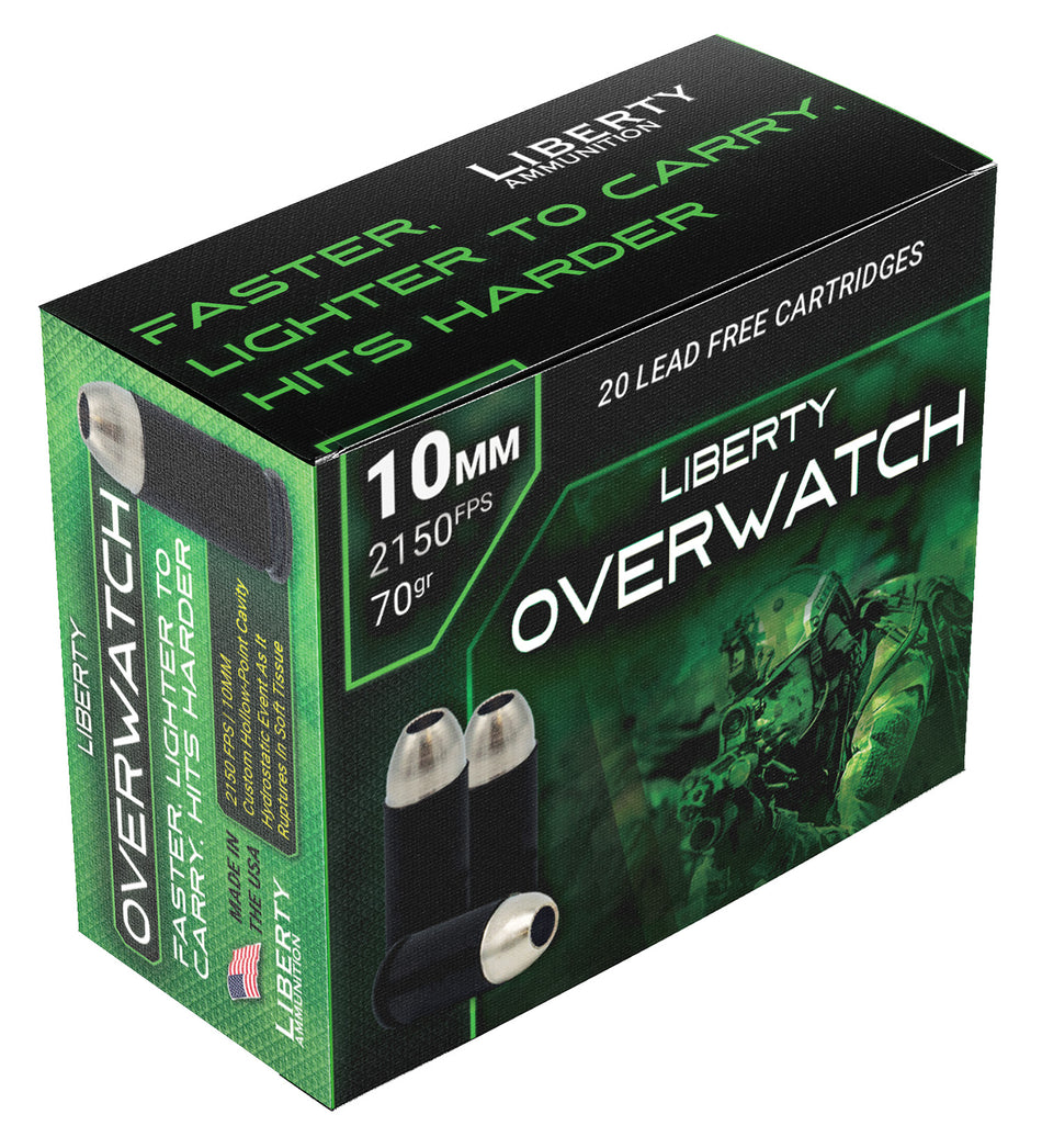 Liberty Ammunition 10mm Auto OverWatch Open Cavity Design 70 Grain 20/Box