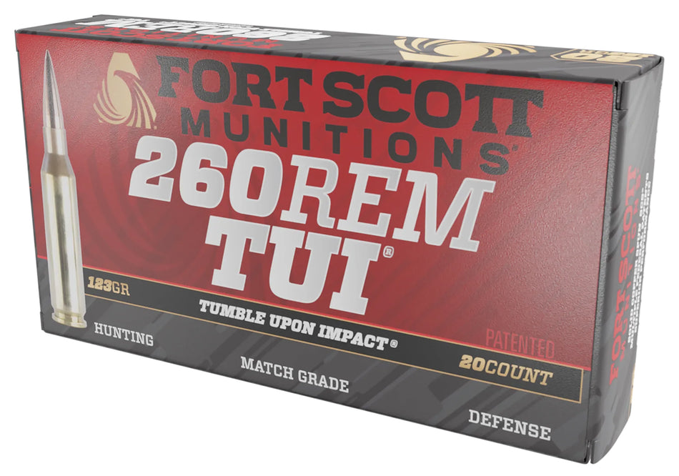 Fort Scott Munitions .260 Remington Tumble Upon Impact (TUI) Solid Copper Spun 123 Grain 20/Box