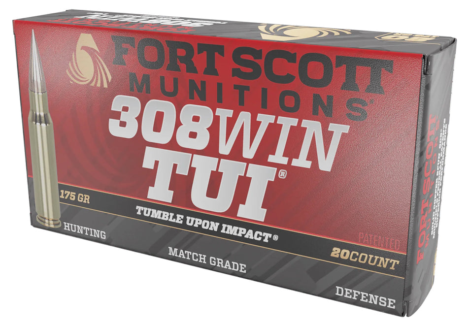 Fort Scott Munitions .308 Win / 7.62x51mm Tumble Upon Impact (TUI) Solid Copper Spun 175 Grain 20/Box