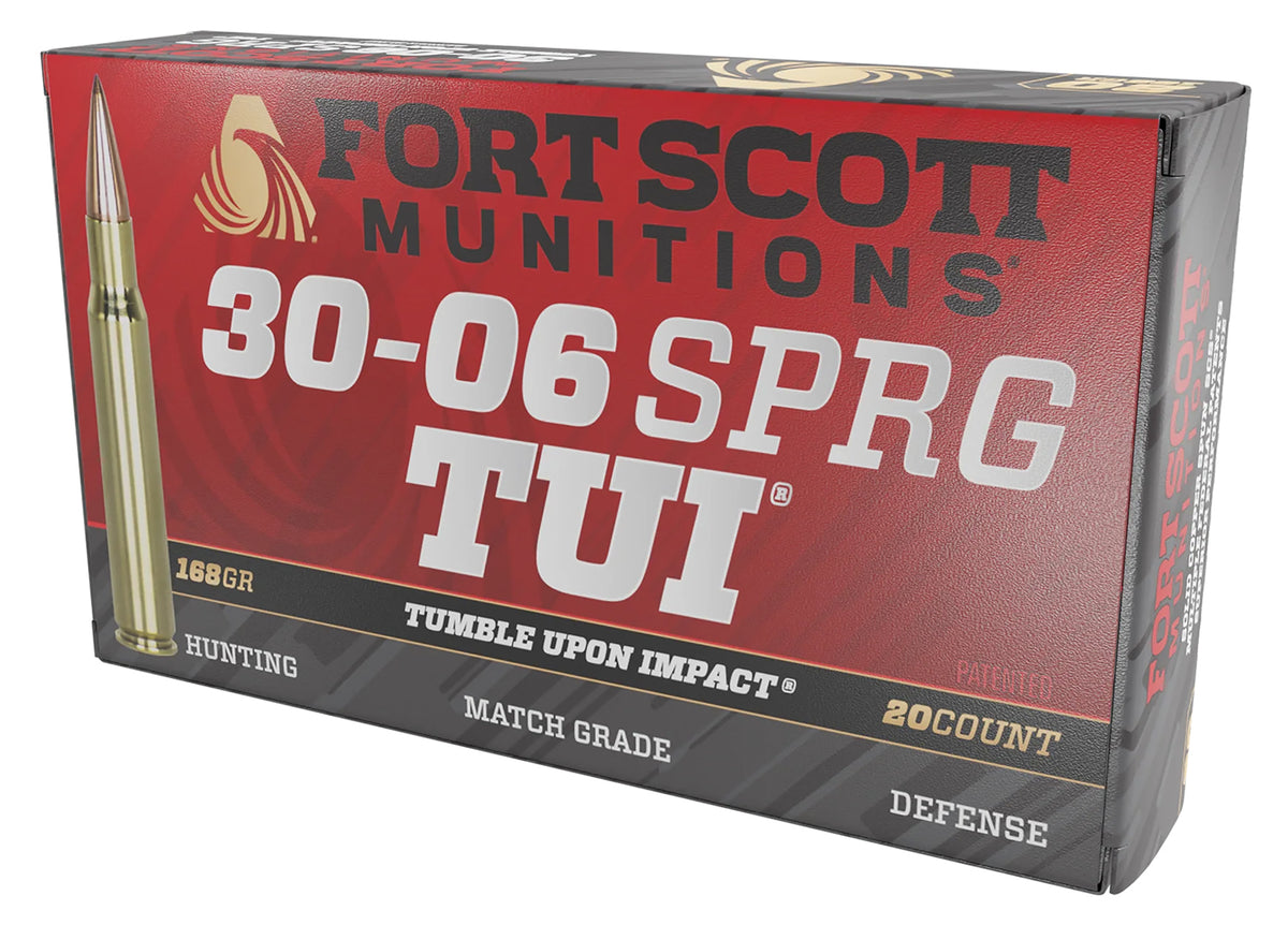 Fort Scott Munitions .30-06 Springfield Tumble Upon Impact (TUI) Solid Copper Spun 168 Grain 20/Box