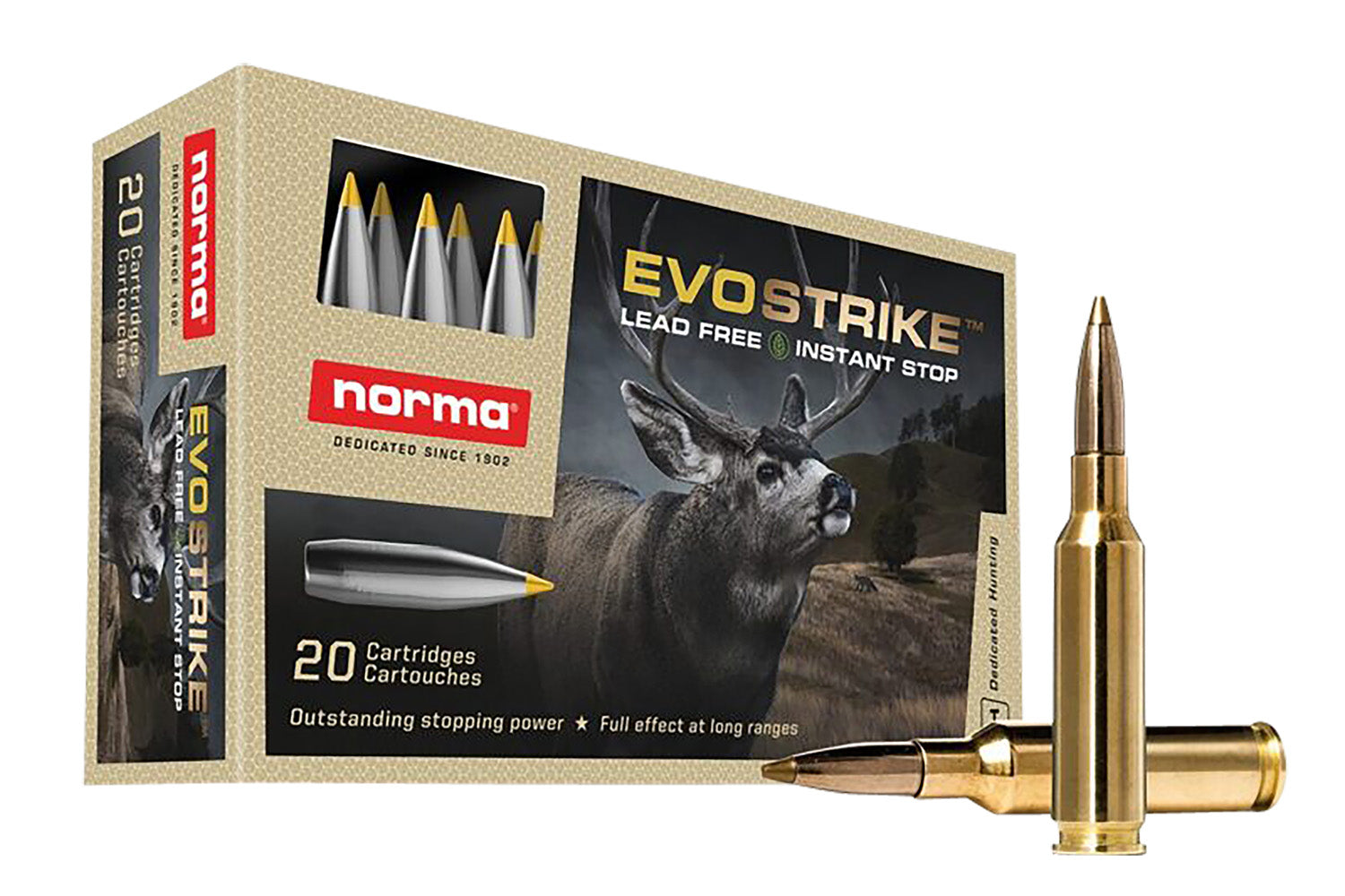 Norma 6.5mm Creedmoor Dedicated Hunting Evostrike Polymer Tip Boat Tail 93 Grain 20/Box