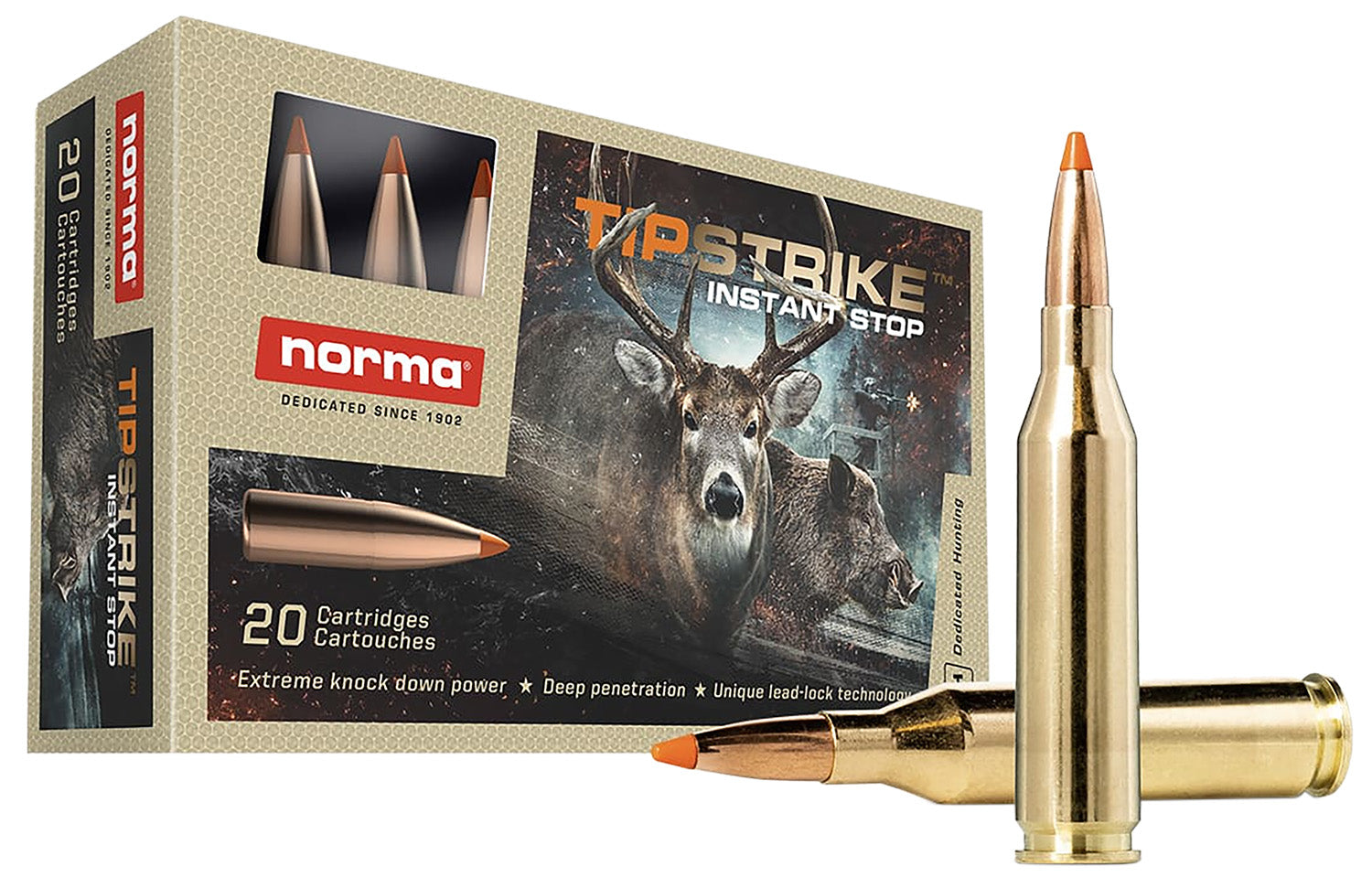 Norma .243 Winchester Dedicated Hunting Tipstrike Polymer Tip 76 Grain 20/Box