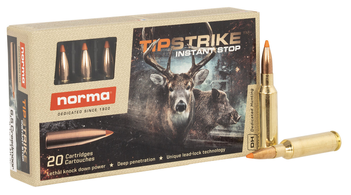 Norma 6.5mm Creedmoor Dedicated Hunting Tipstrike Polymer Tip 140 Grain 20/Box