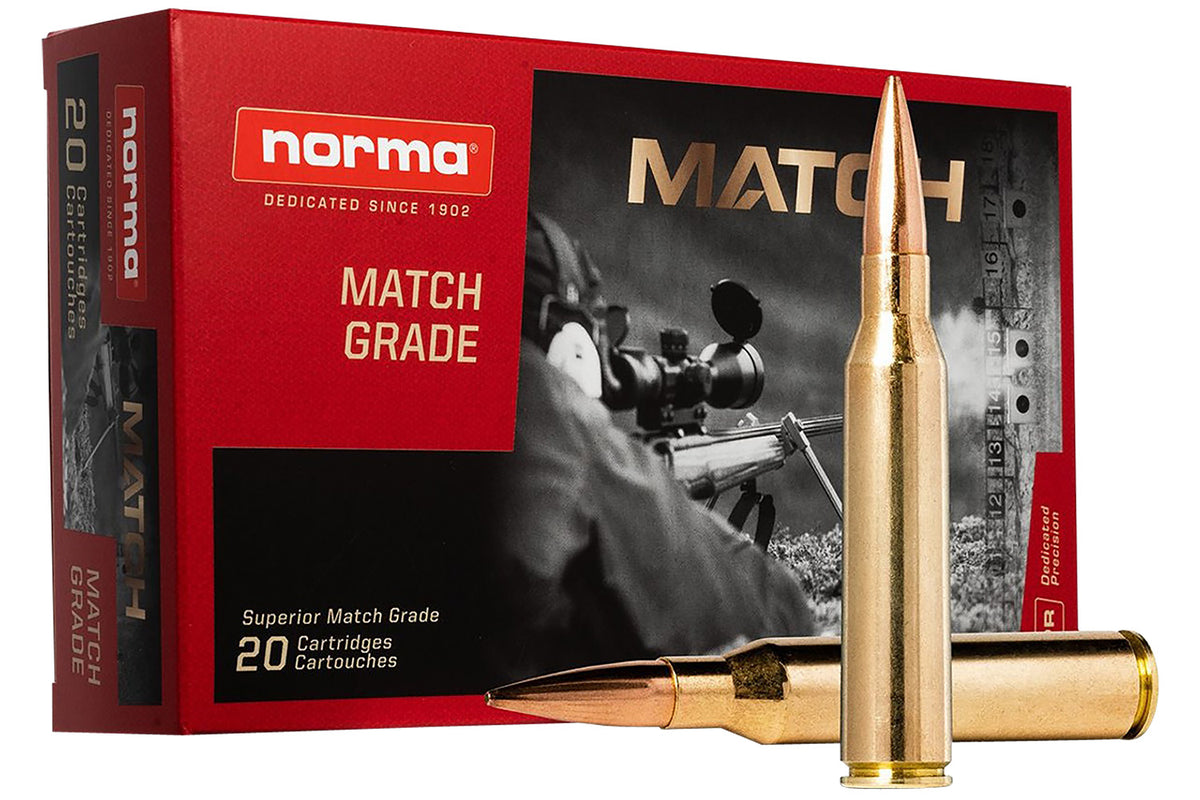 Norma .338 Lapua Magnum Dedicated Precision Golden Target Match Hollow Point Boat Tail 250 Grain 20/Box