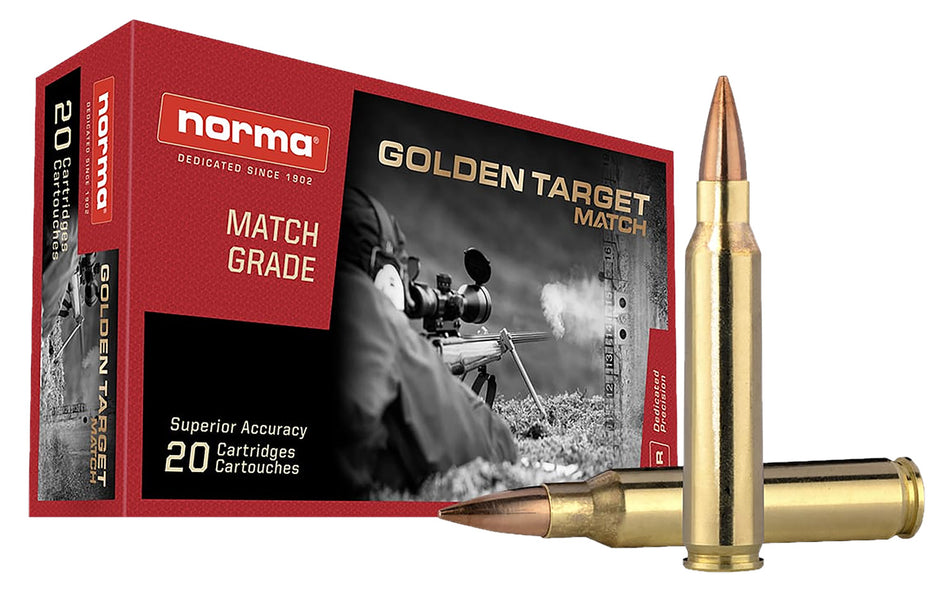 Norma .223 Remington Dedicated Precision Golden Target Match Boat Tail Hollow Point 69 Grain 20/Box