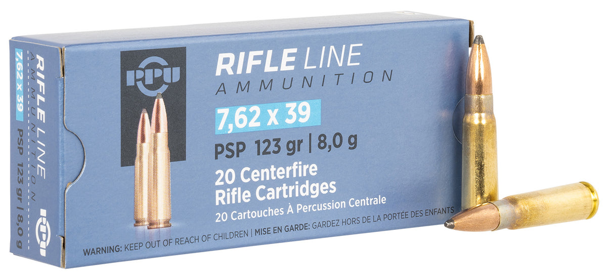 Prvi Partizan 7.62x39mm Metric Rifle Pointed Soft Point 123 Grain 20/Box [Item 4996]