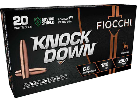 Fiocchi 6.5mm Creedmoor Knock Down Enviro Shield Hollow Point 120 Grain 20/Box