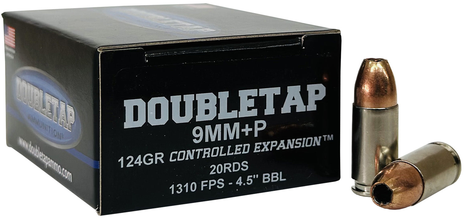 DoubleTap 9mm Luger / Parabellum +P Hollow Point 124 Grain 20/Box