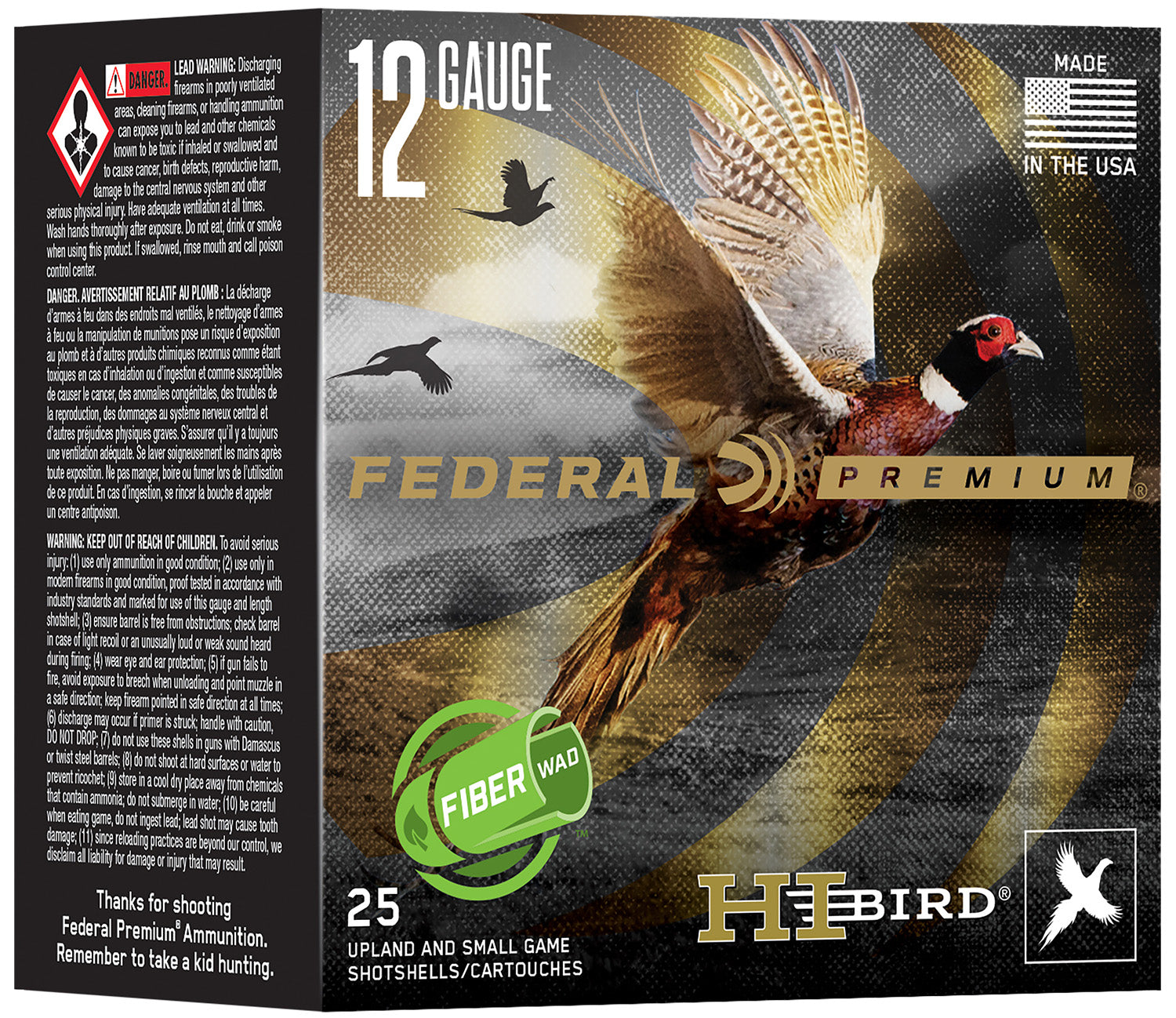 Federal 12 Gauge Premium Hi-Bird Fiber Wad Bismuth #5 1-1/4 oz 2.75 in 25/Box