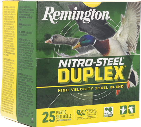 Remington 12 Gauge Nitro Steel Duplex High Velocity Steel Blend BB / 4 1-1/4 oz 3 in 25/Box