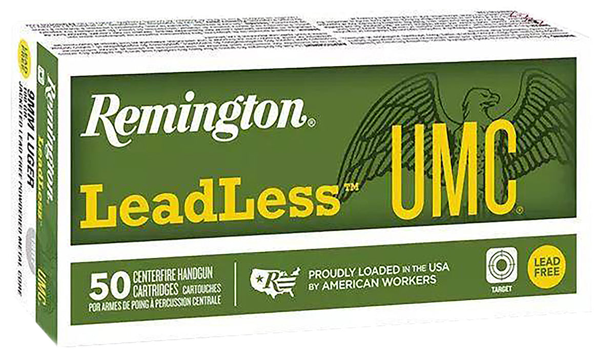 Remington 9mm Luger / Parabellum UMC Leadless Lead Free Jacketed 100 Grain 50/Box