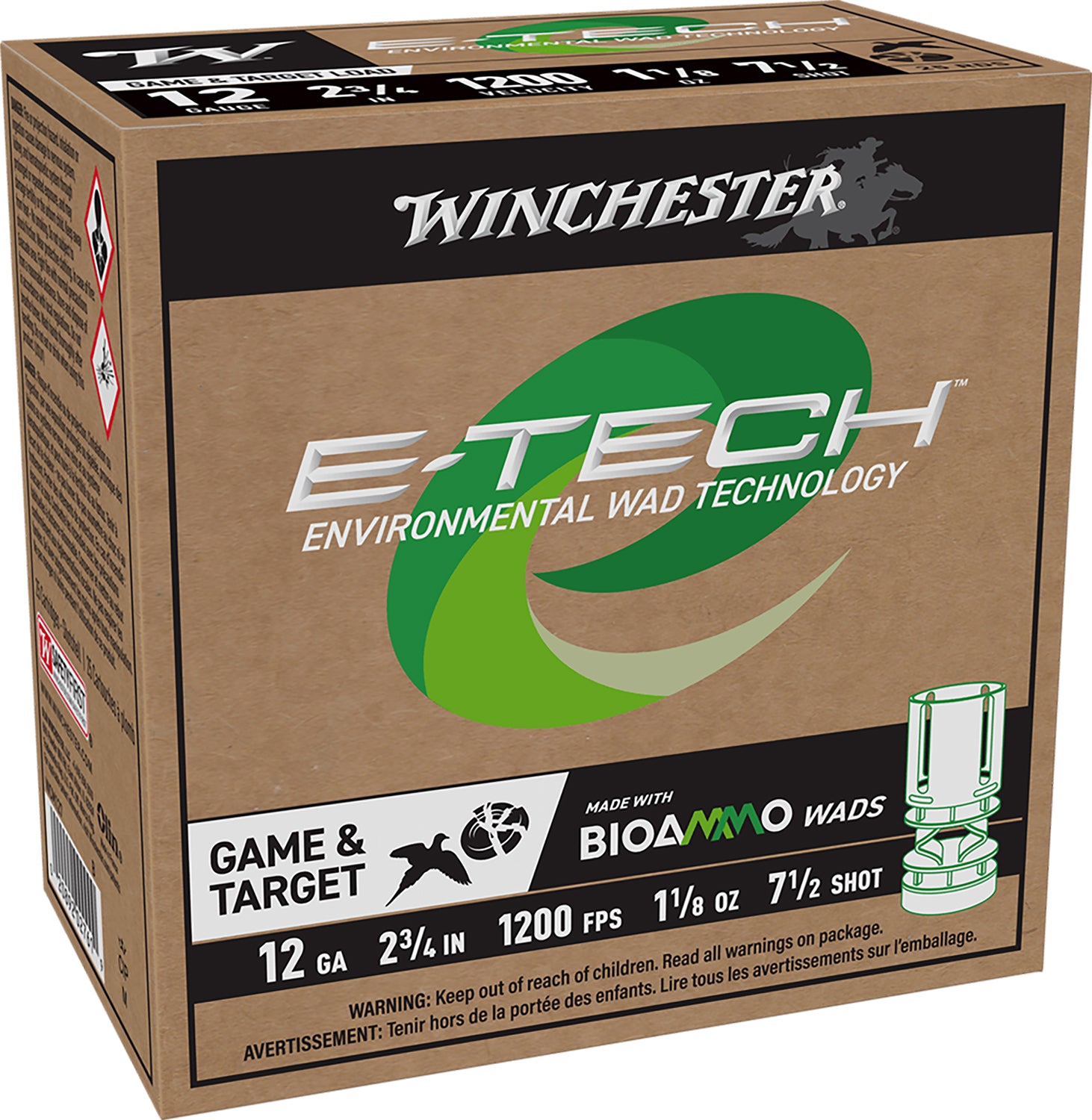 Winchester 12 Gauge E-Tech #7.5 1-1/8 oz 2.75 in 25/Box