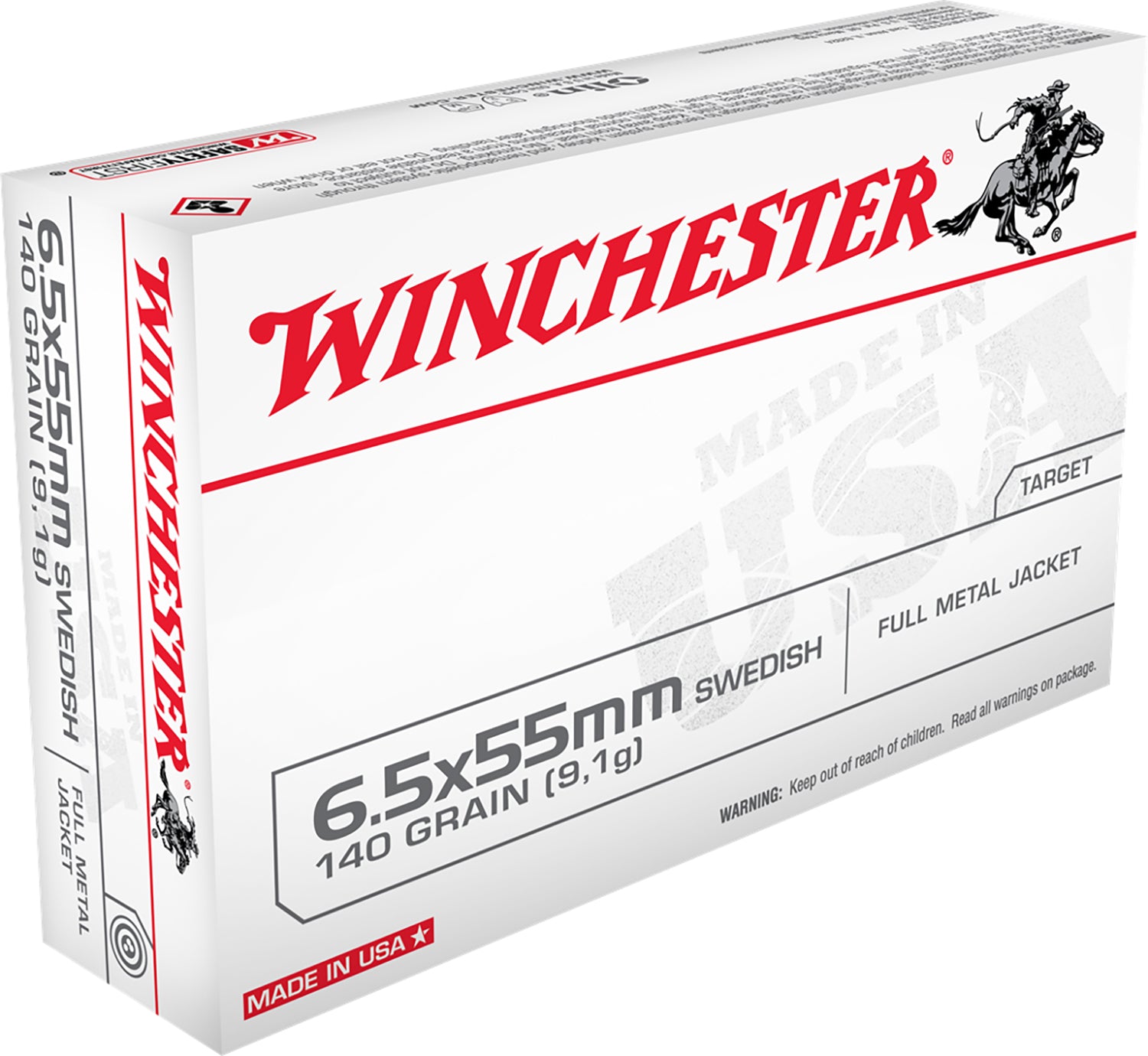 Winchester 6.5x55mm Swedish USA Full Metal Jacket 140 Grain 20/Box