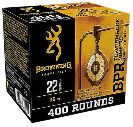 Browning .22 Long Rifle BPR Performance Rimfire Plated Hollow Point 36 Grain 400/Box