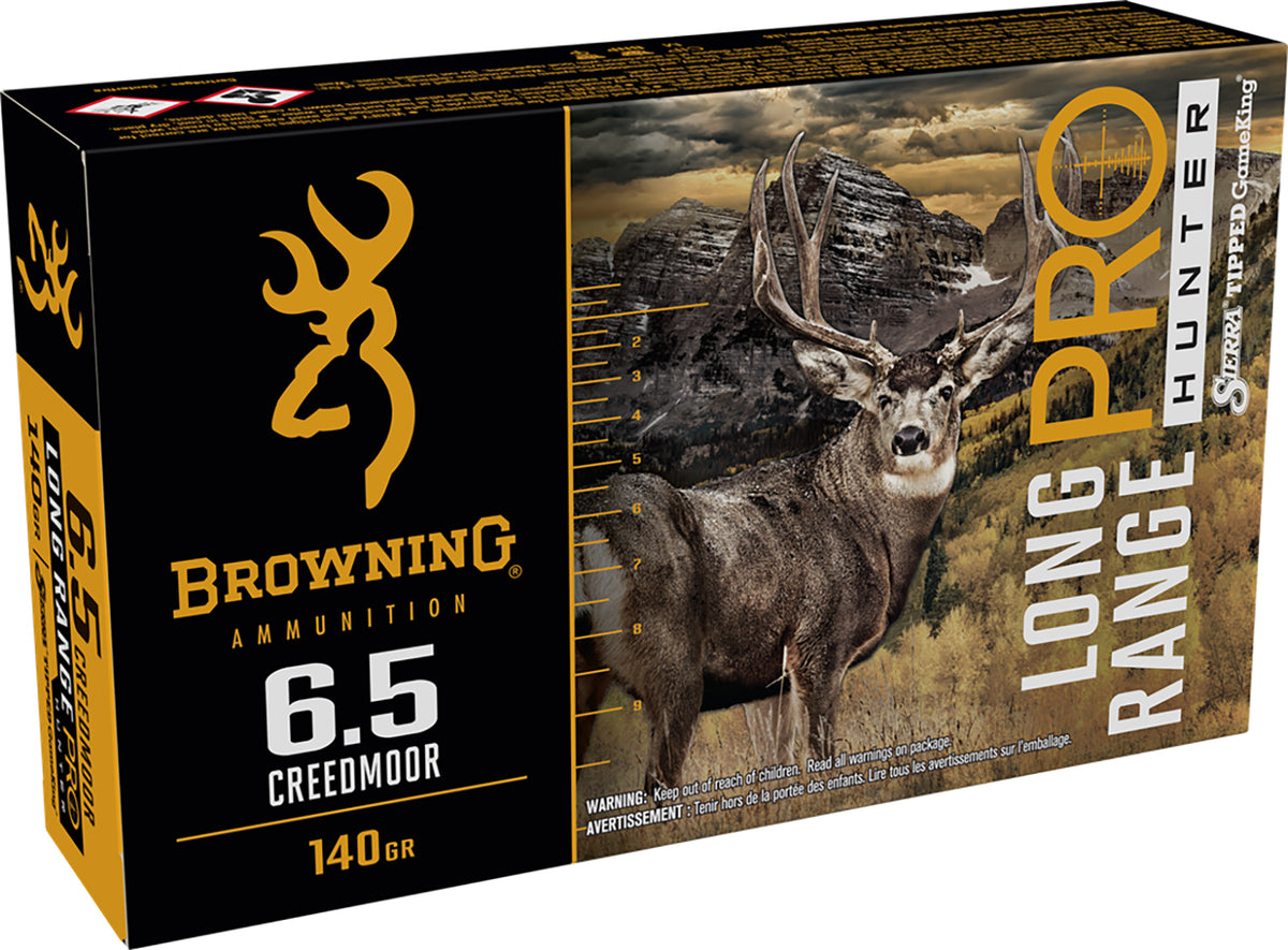 Browning 6.5mm Creedmoor Long Range Pro Sierra Tipped GameKing boat-tail 140 Grain 20/Box