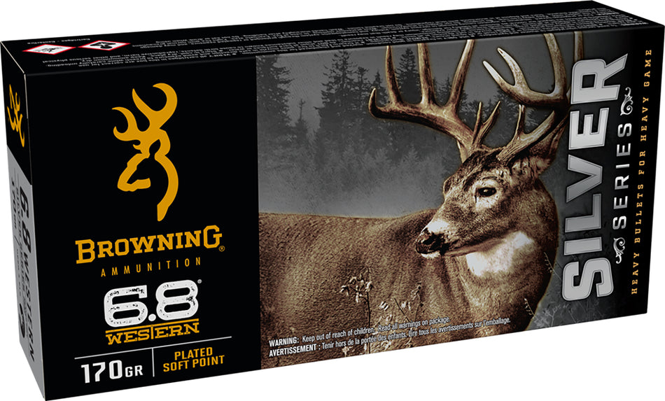 Browning 6.8 Western Silver Plated Soft Point 170 Grain 20/Box