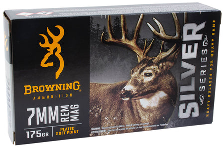Browning 7mm Remington Mag Silver Plated Soft Point 175 Grain 20/Box