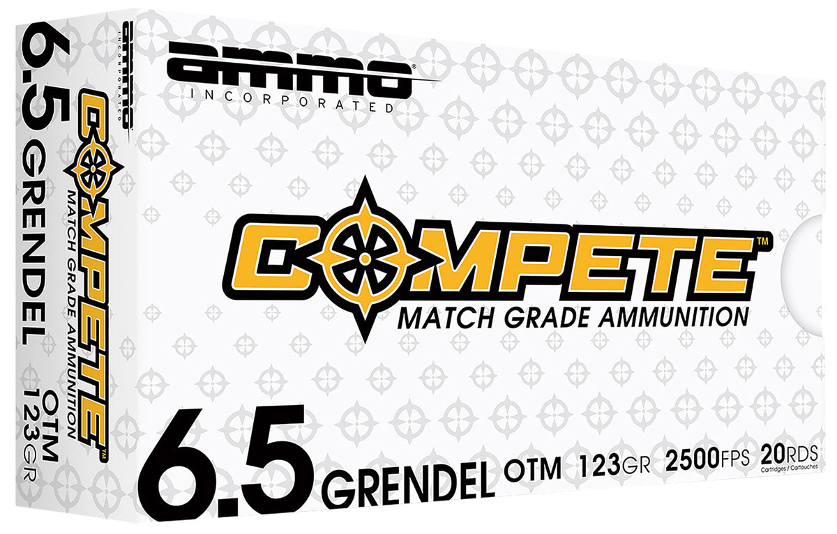 Ammo Inc 6.5mm Grendel Match Boat Tail Hollow Point 123 Grain 20/Box