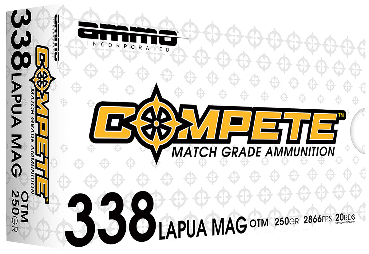 Ammo Inc .338 Lapua Magnum Match Boat Tail Hollow Point 250 Grain 20/Box