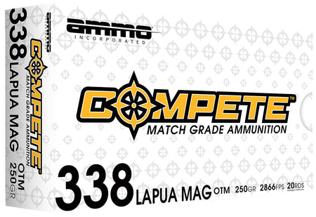Ammo Inc .338 Lapua Magnum Match Boat Tail Hollow Point 250 Grain 20/Box