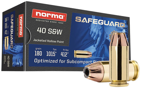 Norma .40 S&W Safeguard Jacketed Hollow Point 180 Grain 50/Box