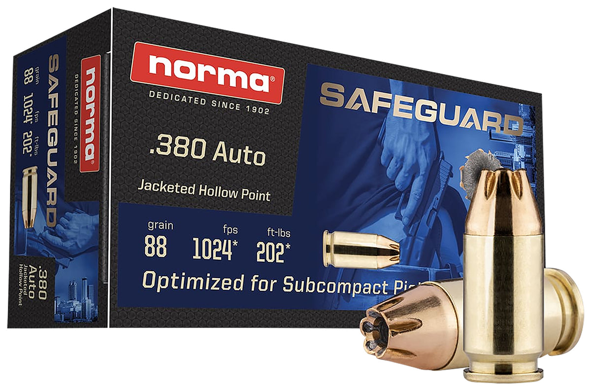 Norma .380 ACP/Auto Safeguard Jacketed Hollow Point 88 Grain 50/Box