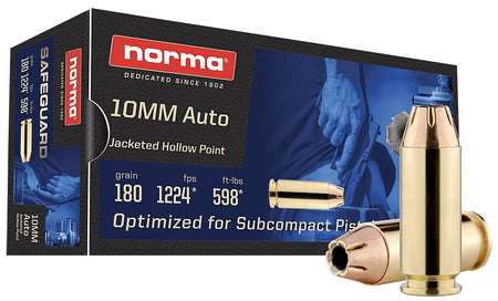 Norma 10mm Auto Safeguard Jacketed Hollow Point 180 Grain 50/Box