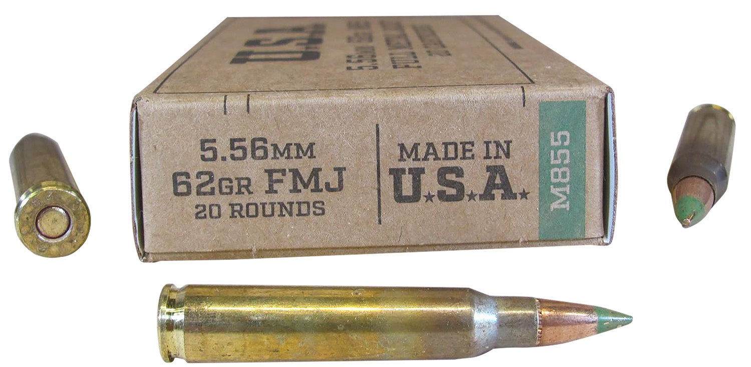 Winchester 5.56x45mm NATO M855 Service Grade Full Metal Jacket 62 Grain 20/Box