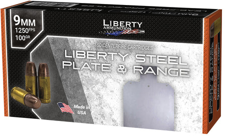Liberty Ammunition 9mm Luger / Parabellum Steel Plate & Range Frangible Flat Nose 100 Grain 50/Box [Item 4910]