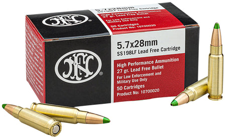 FN 5.7x28mm FN Hollow Point FN SS198LF Jacketed Hollow Point 27 Grain 50/Box