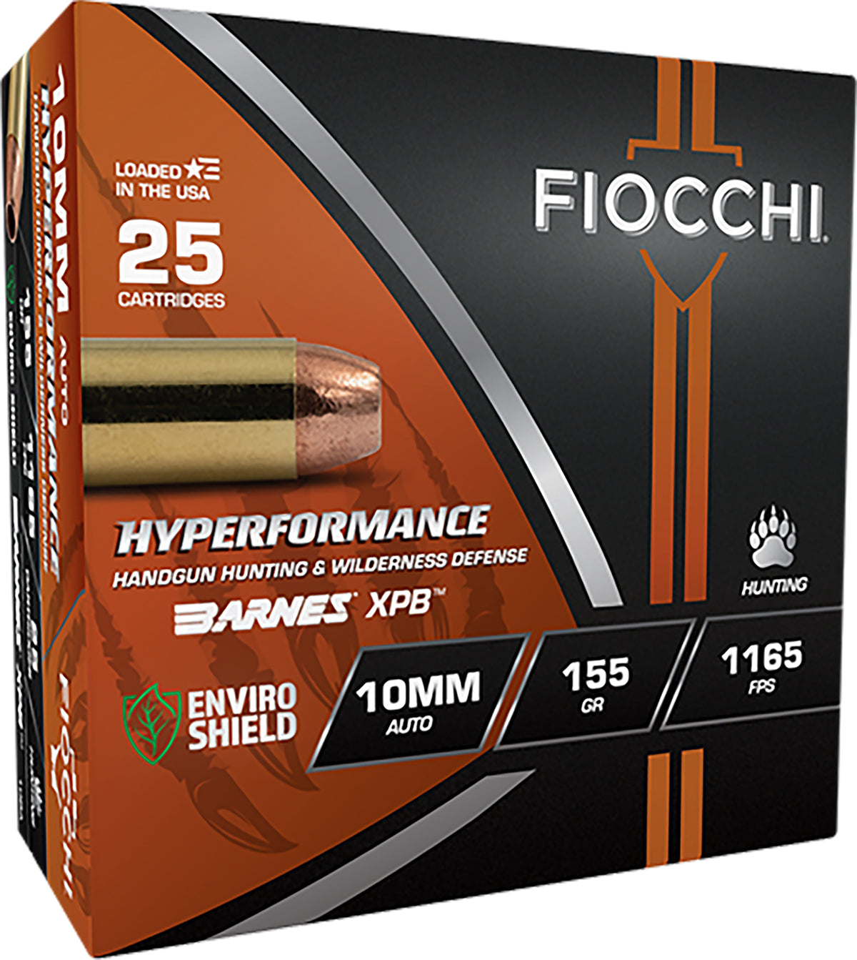Fiocchi 10mm Auto Hyperformance Hunt XPB Jacketed Hollow Point 155 Grain 25/Box