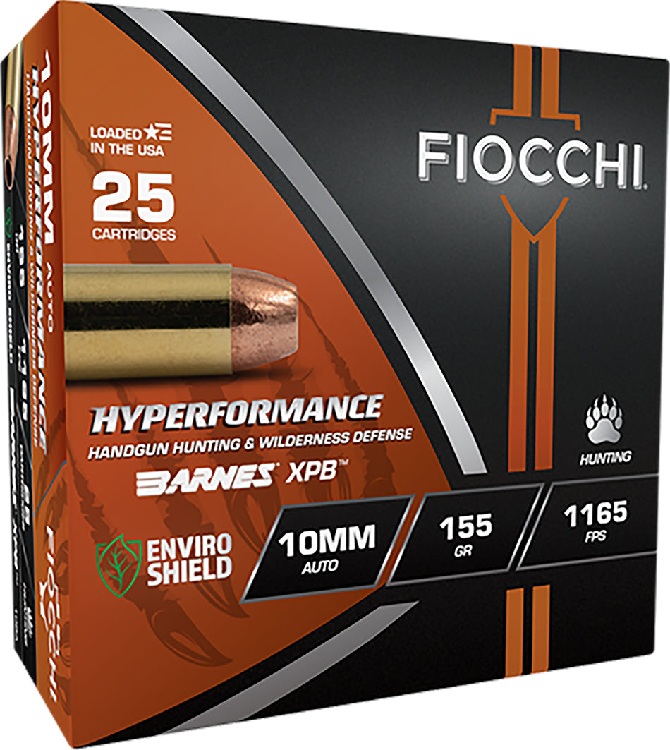 Fiocchi 10mm Auto Hyperformance Hunt XPB Jacketed Hollow Point 155 Grain 25/Box