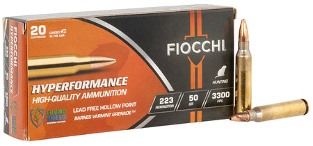 Fiocchi .223 Remington  Jacketed Hollow Point 50 Grain 20/Box