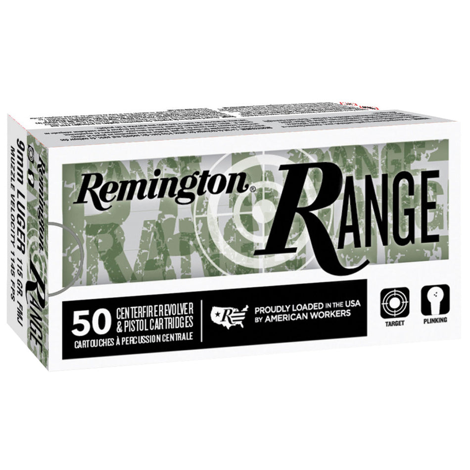Remington Ammunition T9MM3 Range 9mm Luger 115 gr Full Metal Jacket (FMJ)