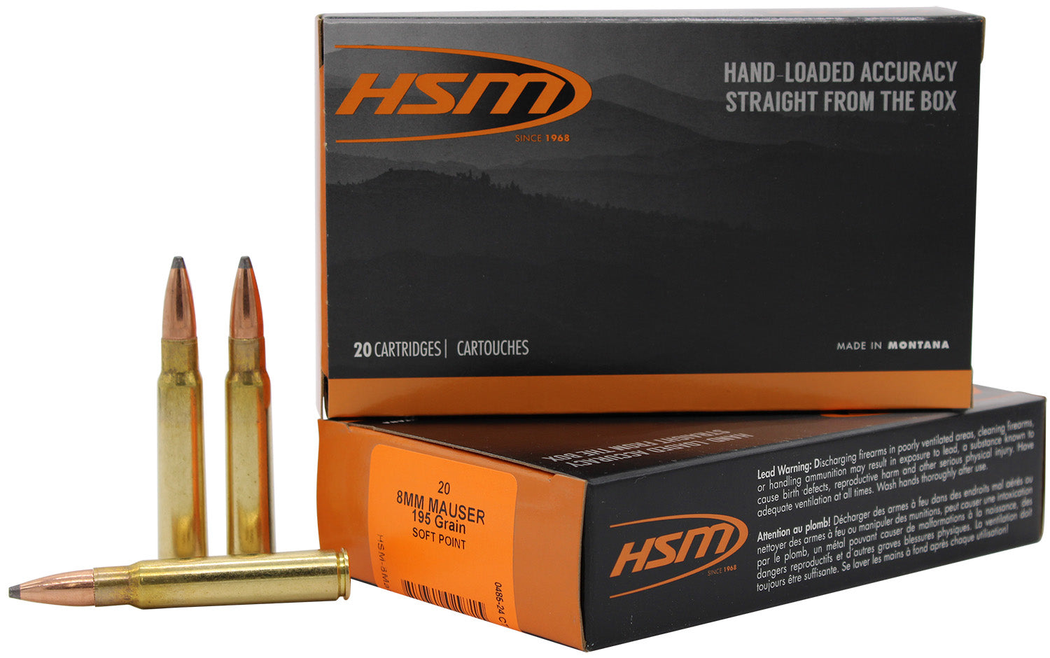 HSM 8mm Mauser  Soft Point 195 Grain 20/Box