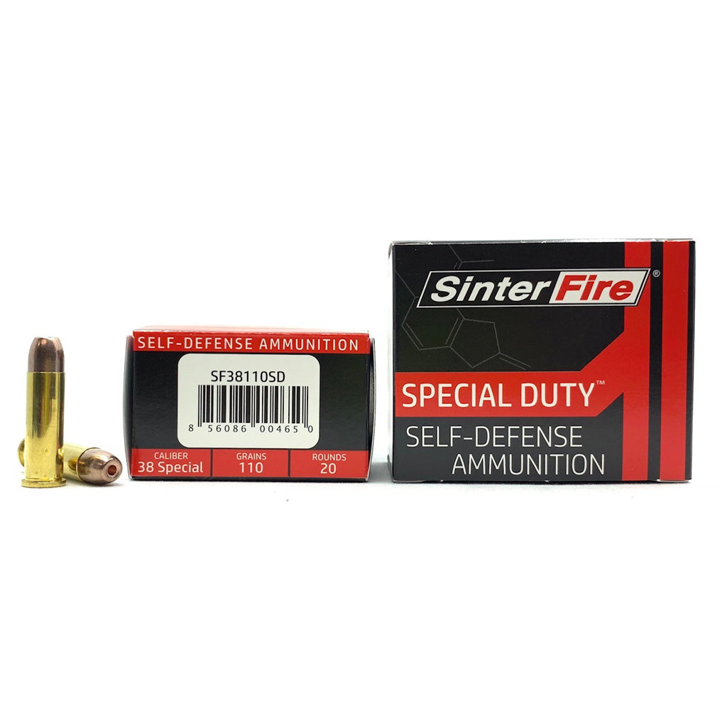SinterFire .38 Special Special Duty (SD) Lead Free Frangible Hollow Point 110 Grain 20/Box