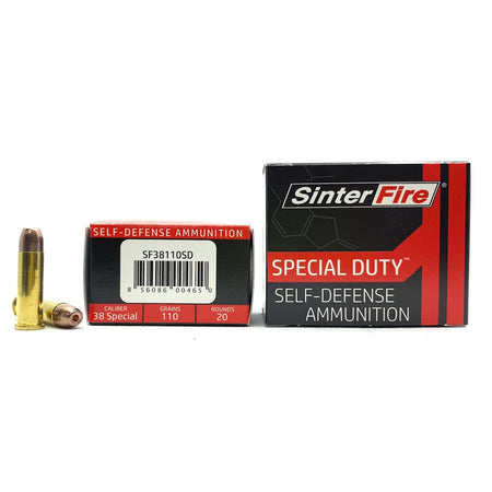 SinterFire .38 Special Special Duty (SD) Lead Free Frangible Hollow Point 110 Grain 20/Box