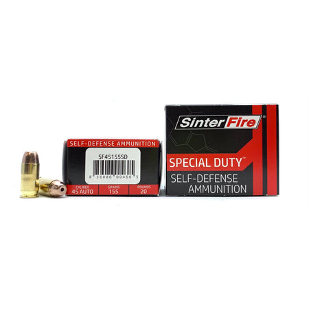 SinterFire .45 ACP/Auto Special Duty (SD) Lead Free Frangible Hollow Point 155 Grain 20/Box